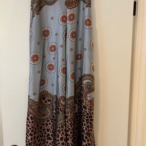 Lulu's Blue and Brown Patterned Women's Trousers